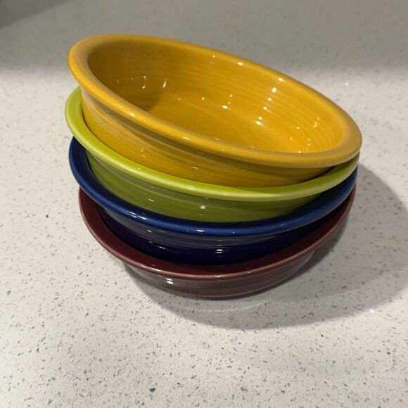 FIESTA set of 4 Mixed Colors 7” medium Cereal Bowls 19 oz Fiestaware - Picture 1 of 12